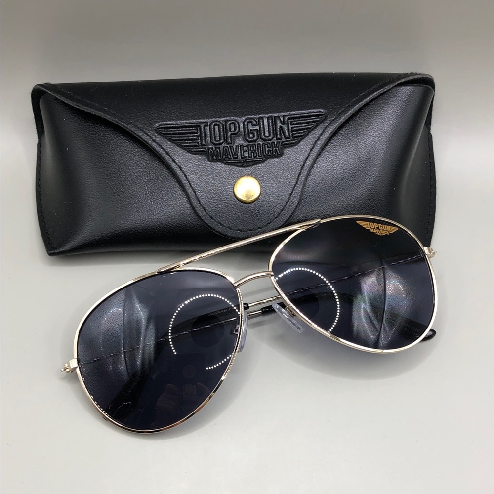 Top Gun Maverick Movie Aviator Sunglasses Pan Oceanic Eyewear with Case UNISEX